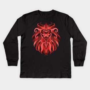 Leo Zodiac Sign - Red Kids Long Sleeve T-Shirt